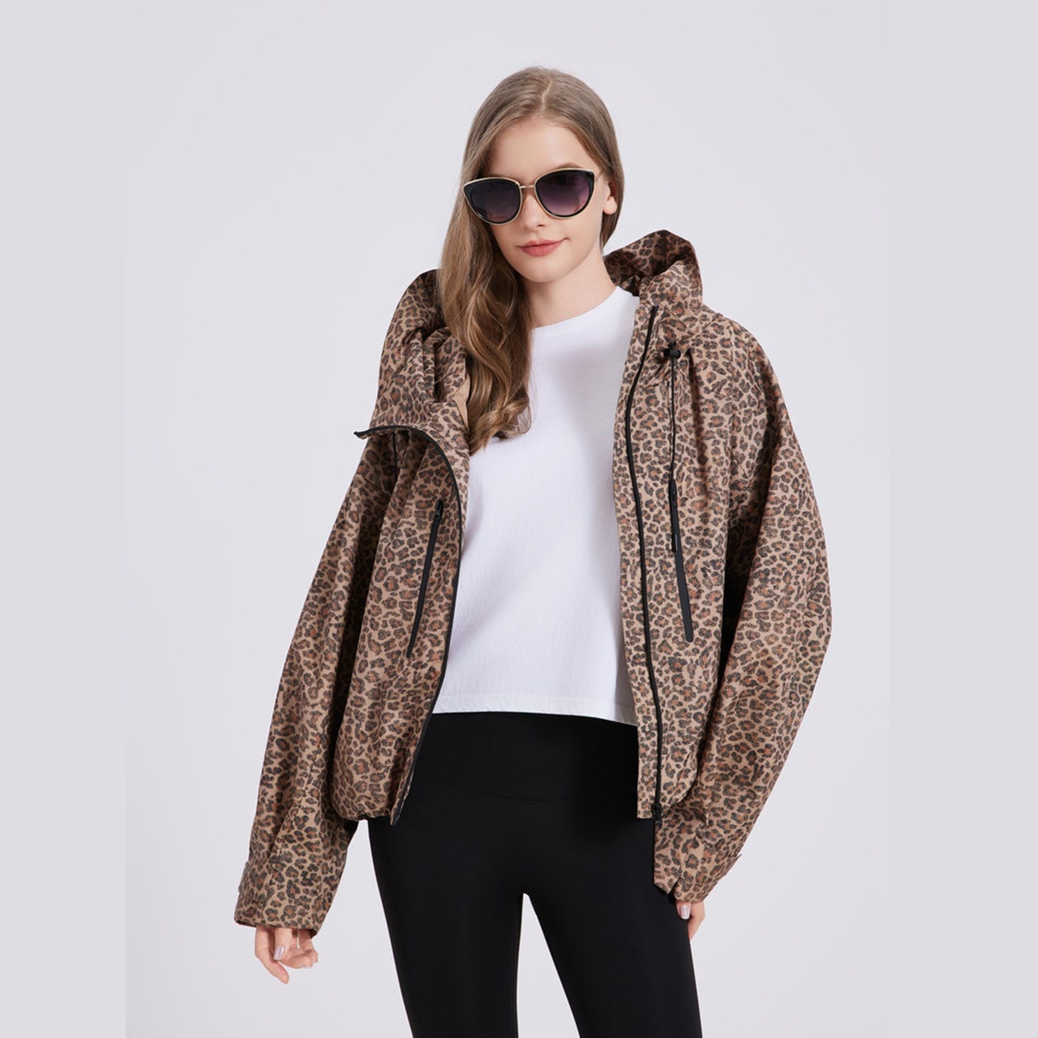 GetMod  Padded & Faux Fur Lined One Size Short Oversized Rain Jacket