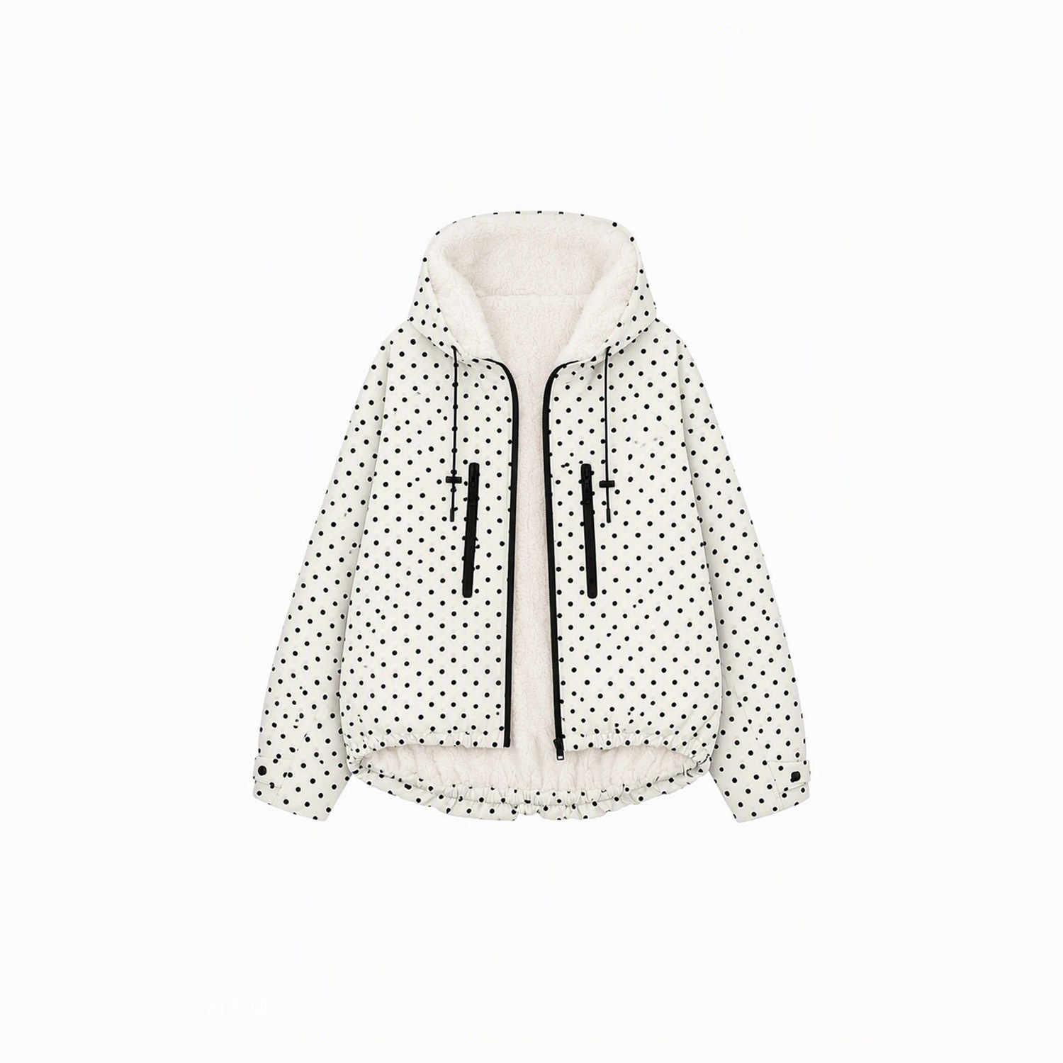 GetMod  Padded & Faux Fur Lined One Size Short Oversized Rain Jacket