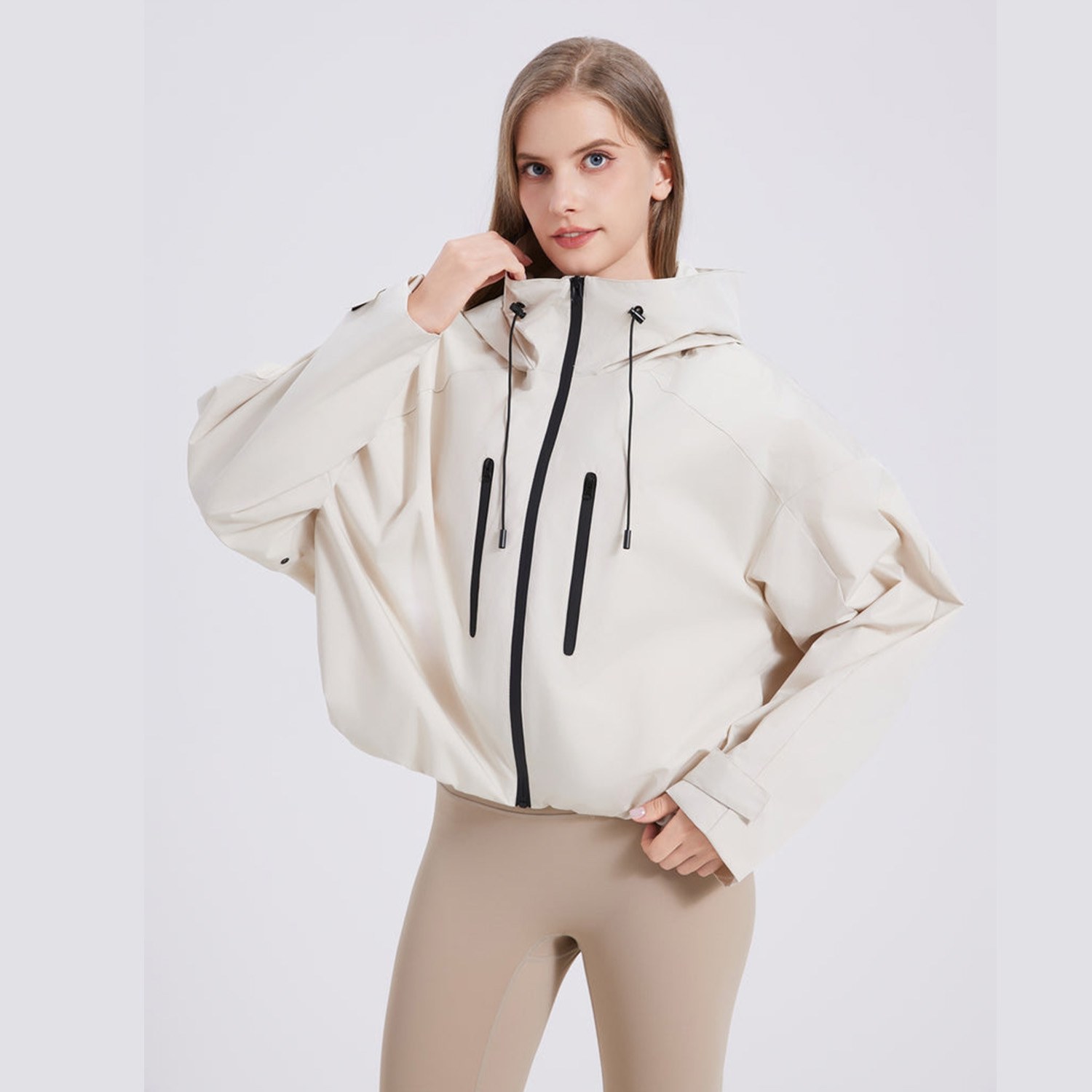 GetMod  Padded & Faux Fur Lined One Size Short Oversized Rain Jacket