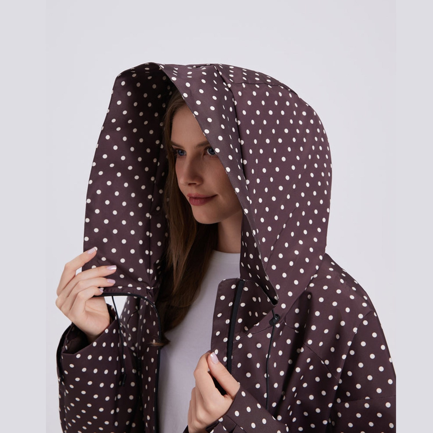 GetMod  Padded & Faux Fur Lined One Size Short Oversized Rain Jacket