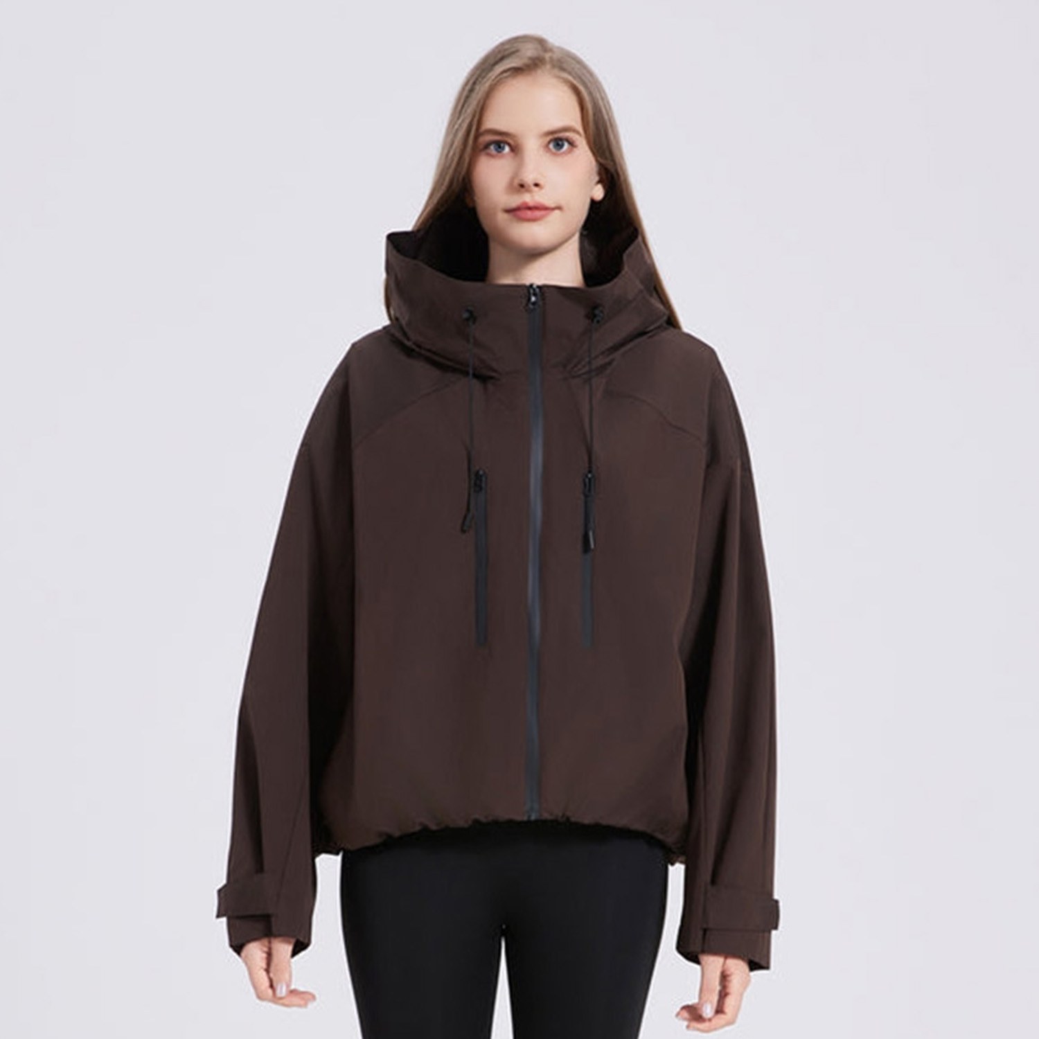GetMod  Padded & Faux Fur Lined One Size Short Oversized Rain Jacket