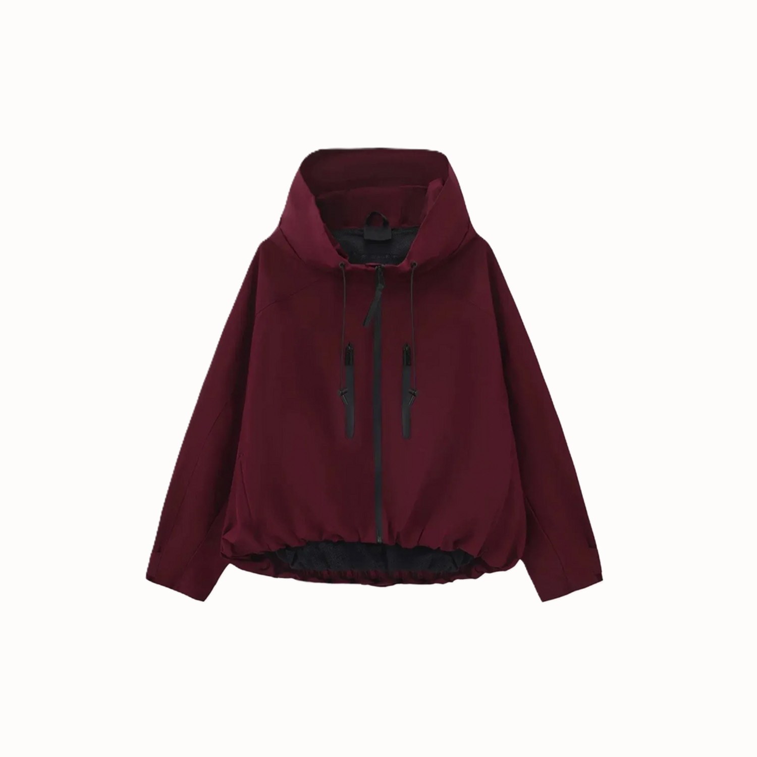 GetMod  Padded & Faux Fur Lined One Size Short Oversized Rain Jacket