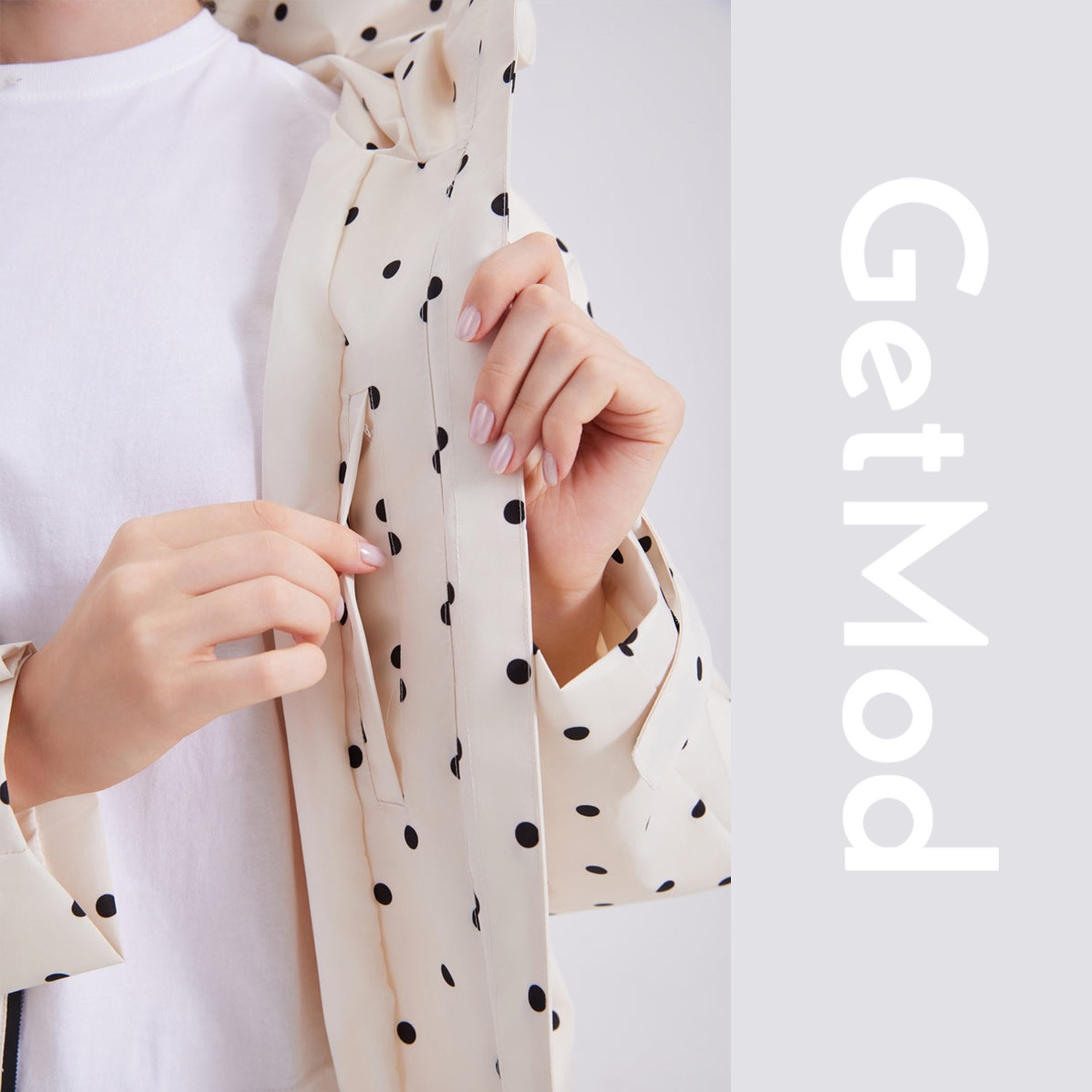 GetMod  Padded & Faux Fur Lined One Size Short Oversized Rain Jacket