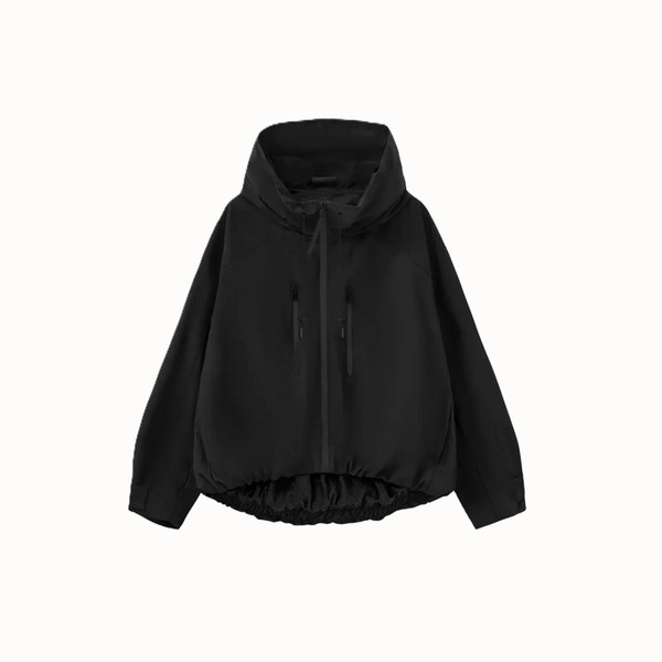 GetMod  Padded & Faux Fur Lined One Size Short Oversized Rain Jacket