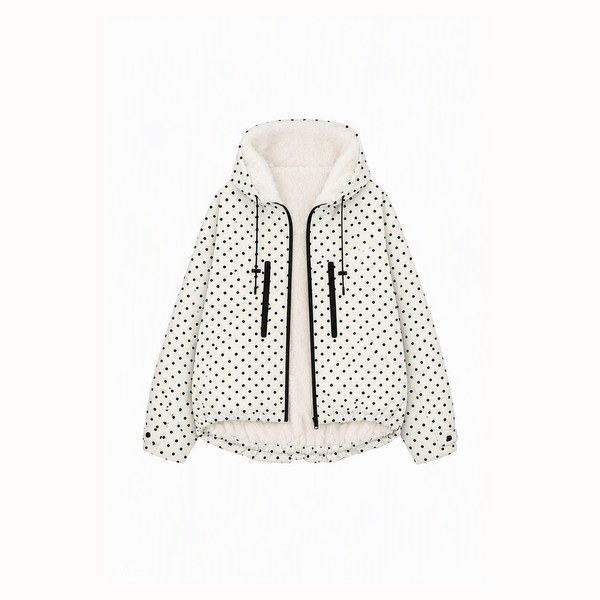 GetMod  Padded & Faux Fur Lined One Size Short Oversized Rain Jacket