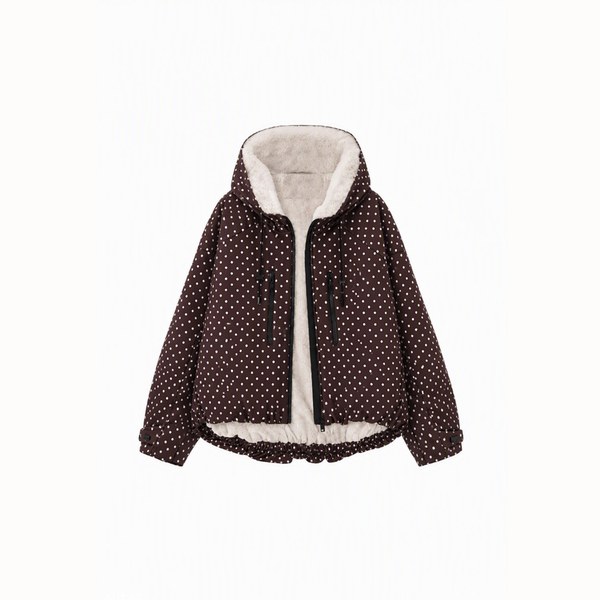 GetMod  Padded & Faux Fur Lined One Size Short Oversized Rain Jacket