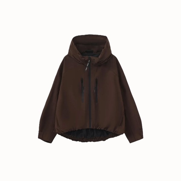 GetMod  Padded & Faux Fur Lined One Size Short Oversized Rain Jacket