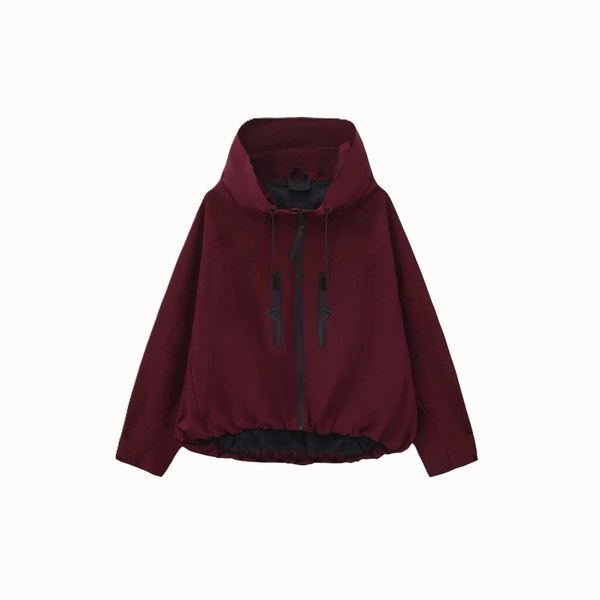 GetMod  Padded & Faux Fur Lined One Size Short Oversized Rain Jacket
