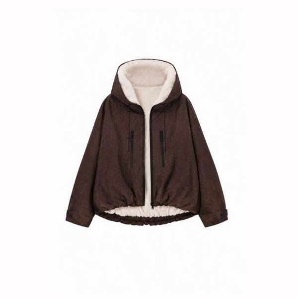 GetMod  Padded & Faux Fur Lined One Size Short Oversized Rain Jacket